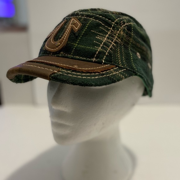 True Religion Distressed Wool Laine Pleated Cap Size OS - Picture 6 of 13